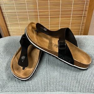 Birkenstock BETULA Black Gizeh Women’s Sandals Shoe Sz 40 L9 Thong.